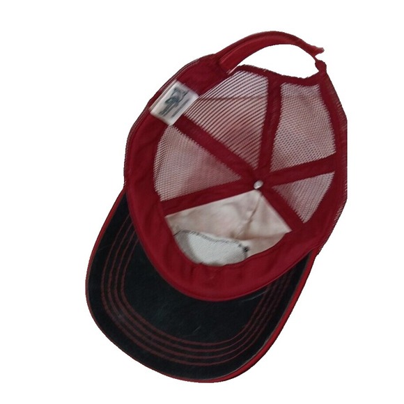 Denver Zoo Rhino Cap Mesh Back Red & Black Baseball Sports Hook & Loop Hat - Picture 6 of 8